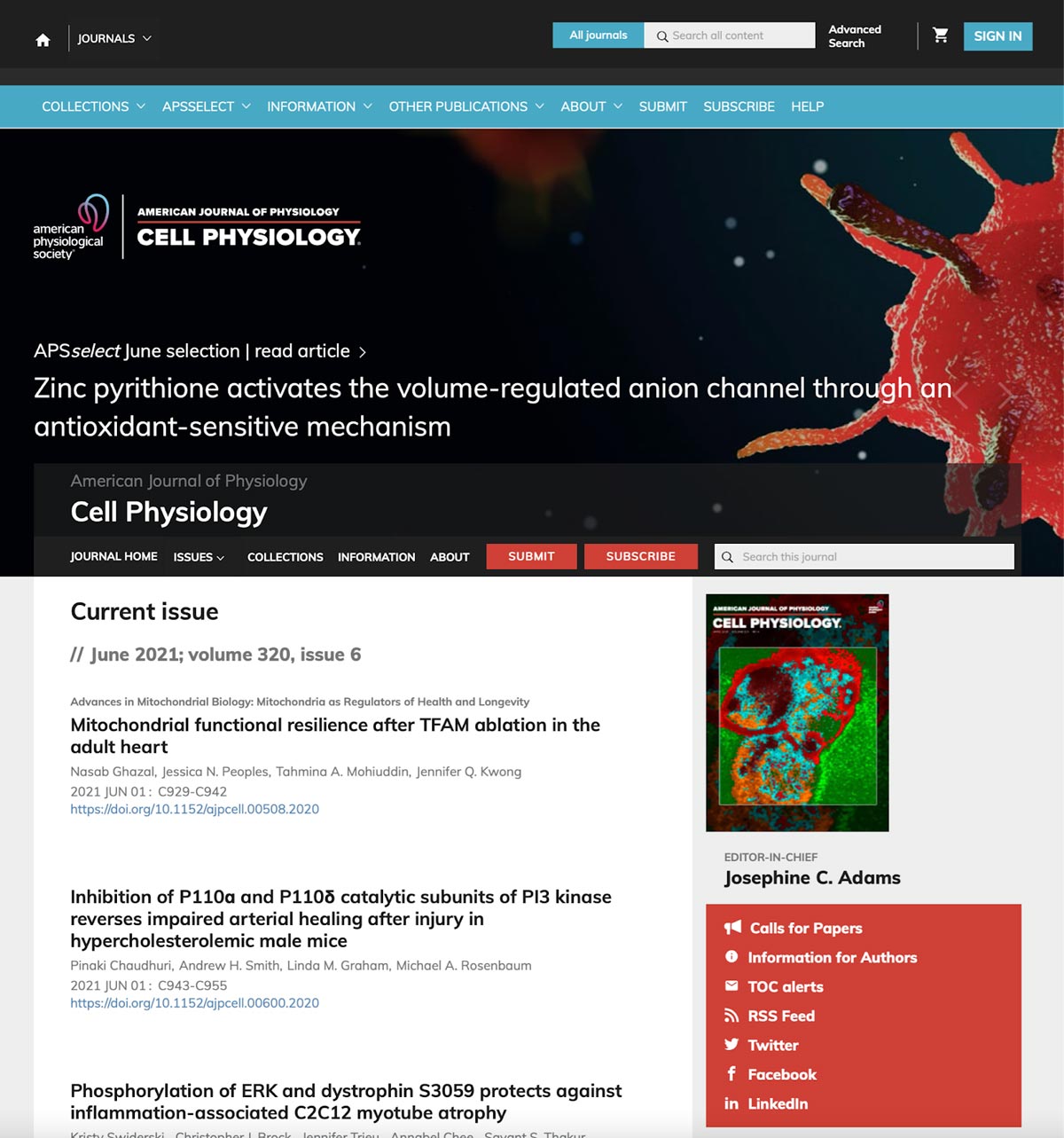 The American Journal of Physiology homepage